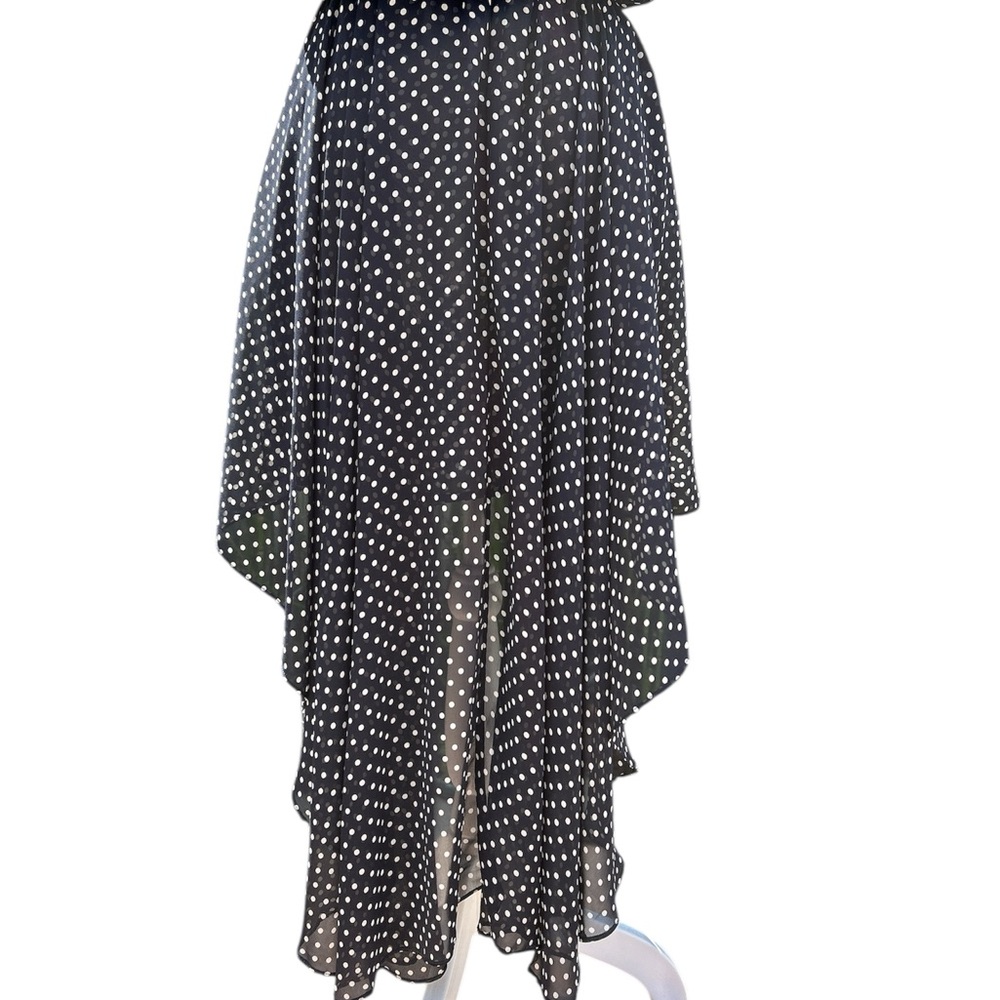 PinkyOtto Dress Polka Dot Dress Black White Assymetrical Hem Flouncy Small - Picture 8 of 13